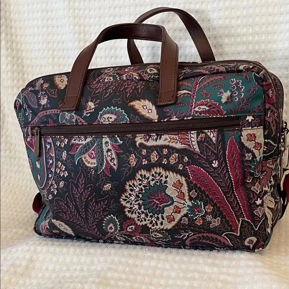 ETRO Floral Paisley Messanger Bag with Burgundy Strap - Picture 4 of 14